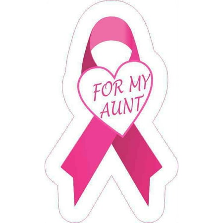 3in x 5in For My Aunt Breast Cancer Ribbon Sticker
