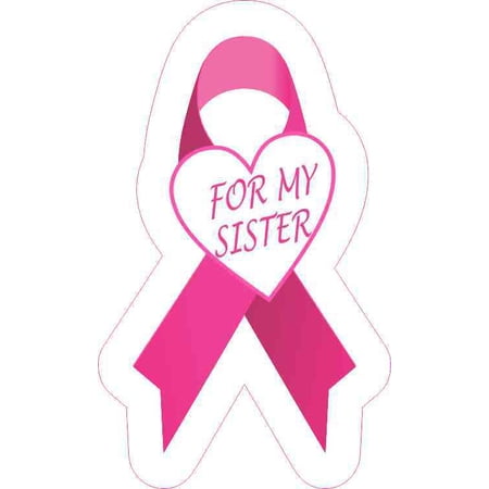 3in x 5in For My Sister Breast Cancer Ribbon Sticker