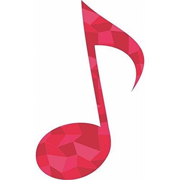 3in x 5in Pink Geometric Pattern Eighth Note Sticker