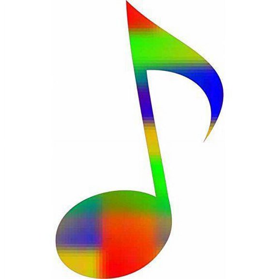 3in x 5in Rainbow Eighth Note Sticker