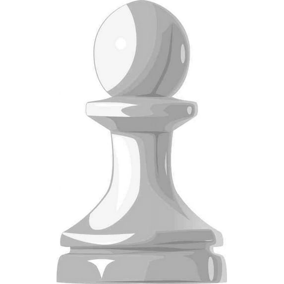 3in x 5in White Pawn Sticker Chess Cup Tumbler Car Window Bumper Stickers