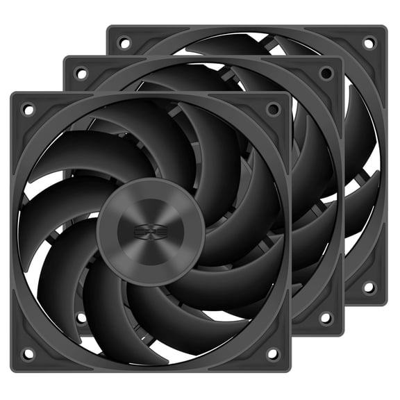 3in1 120mm Case Fan, 3 Packs F5 R120 2200RPM FDB Computer PC Fans PWM 4-Pin FDB Da y Chain Case Fans, 86CFM 3.2mmH2O 3 Mode Computer Fan for CPU Liquid Cooler, Air Cooler Black 3 Pack