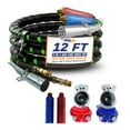 thumbnail image 1 of 3in1 12ft ABS & Air Line Hose Wrap 7 Way Electrical Cable Gladhands Handles Grip, 1 of 7