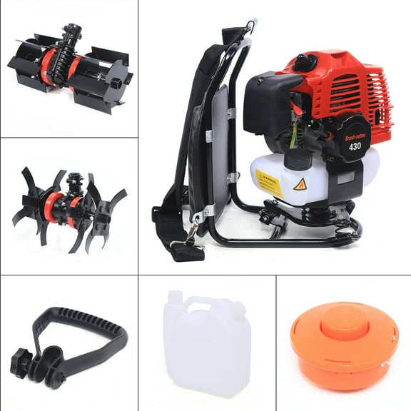 3in1 2-Stroke Backpack Gas Brush Cutter Grass Trimmer Lawn Mower 1250W 3200rpm