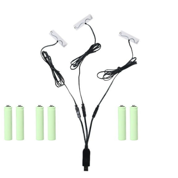 3in1 AA Battery Eliminator USB Power Supply Replace 1-4pcs1.5V AA Batteries for Clock Toys Camera Gameboy Torch Radio