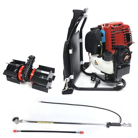 3in1 Backpack 4-Stroke Cultivator Tiller Lawn Mower Brush Cutter Hedge Trimmer