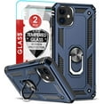 thumbnail image 1 of 3in1 Case Bundle for Apple iPhone 11 Heavy Duty Case with Built-in Kickstand, Dual Layer Protection with 2 Clear Screen Protectors, Sturdy Case for Apple iPhone 11, Navy, 1 of 7