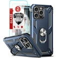 thumbnail image 1 of 3in1 Case Bundle for Apple iPhone 14 Pro Max Heavy Duty Case with Built-in Kickstand, Dual Layer Protection with 2 Clear Screen Protectors, Sturdy Case for Apple iPhone 14 Pro Max, Navy, 1 of 7