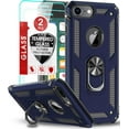 thumbnail image 1 of 3in1 Case Bundle for Apple iPhone 8, 7, SE, Heavy Duty Case with Built-in Kickstand, Dual Layer Protection with 2 Clear Screen Protectors, Sturdy Case for Apple iPhone 8, 7, SE,, Navy, 1 of 7