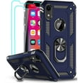 thumbnail image 1 of 3in1 Case Bundle for Apple iPhone XR Heavy Duty Case with Built-in Kickstand, Dual Layer Protection with 2 Clear Screen Protectors, Sturdy Case for Apple iPhone XR, Navy, 1 of 7