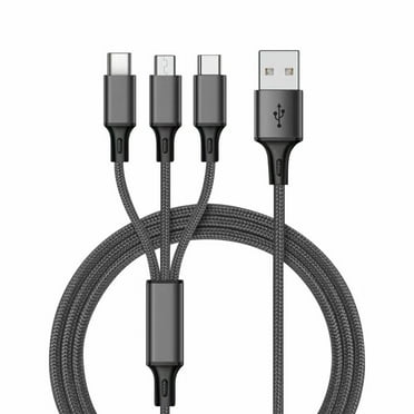 3in1 Fast USB Charging Universal Function Cell Phone Charger Cord Fast Break Phones Phone Charging Cord S8 Android Phone Charging Type C Type C Power Cord Less than 3 Ft