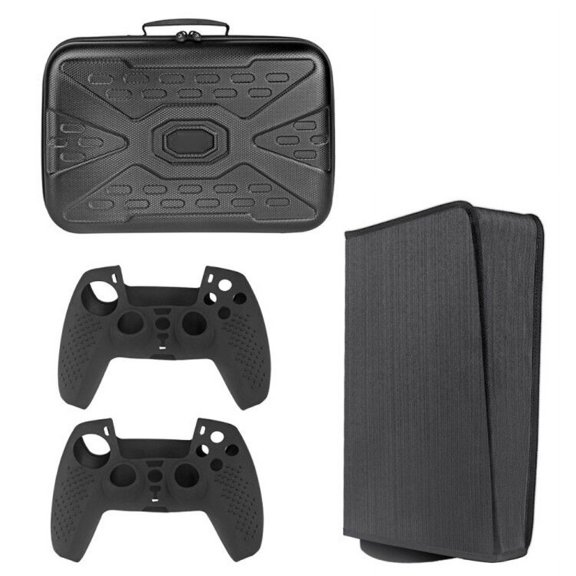3in1 Remote Control Headset Storage Bag + 2x Gamepad for Case + Host DustProof Cover Kit for Console