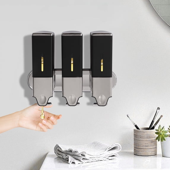 3in1 Soap Dispenser Wall Mount Shampoo Shower Lotion Gel Conditioner Bathroom