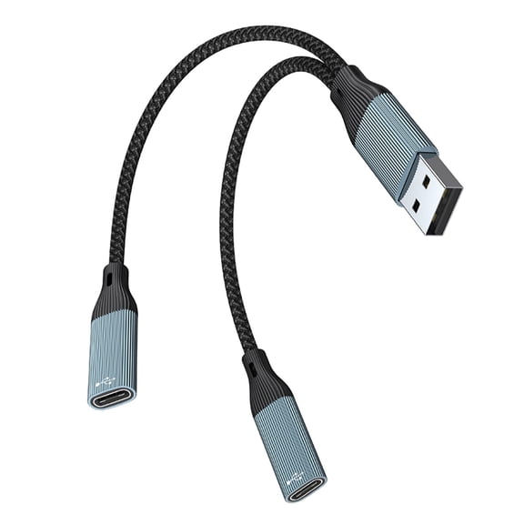 3/2 in 1 USB Y Splitter Cable USB Power Splitter Cable Male to Type C Female Charging Data Transfer