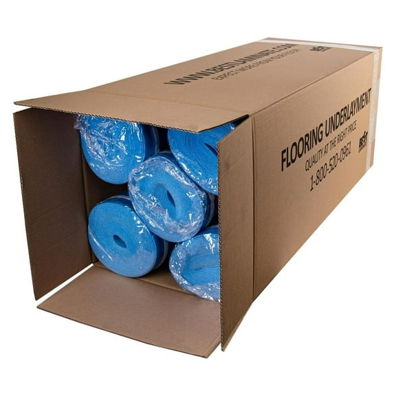 3in1 Vapor Barrier Flooring Underlayment w/Overlap and pre-Attached Tape Strip - Bestlaminate- 2mm - 500sq.ft (Bundle 5 Rolls Each 100 sg.ft.)