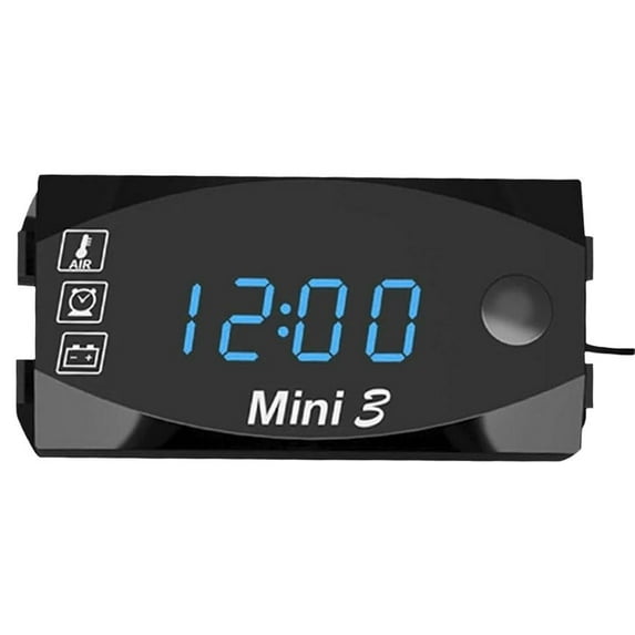 3in1 Waterproof LED Electronic Clock Thermometer Voltmeter Refit Motorcycle X8E1
