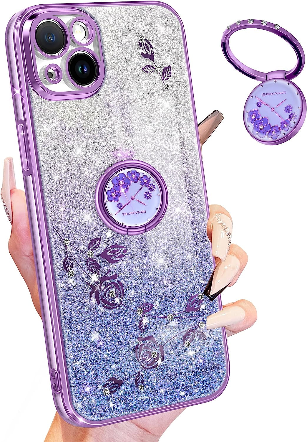 (3in1 for iPhone 13 Case Glitter Sparkly for Women Girls Sparkle Girly ...