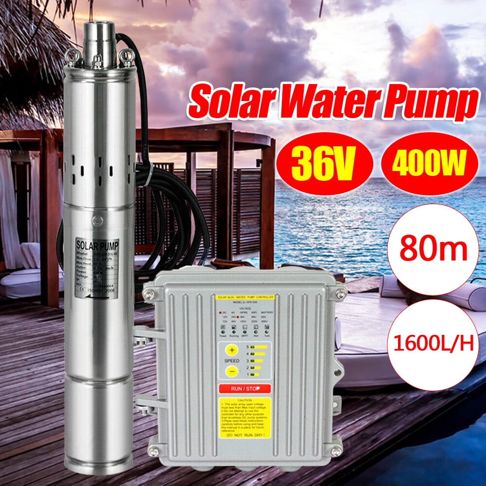 3inch DC 36V 400W Solar Submersible Water Pump Deep Well Pump w/ MPPT Controller