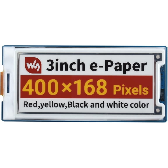 3inch E-Paper Module (G) Compatible with 4B/3B+/3B/2B/B+/A+/Zero/Zero W/WH/Zero 2W 400  168 Resolution SPI Interface Red/Yellow/Black/White Supports Jetson Nano