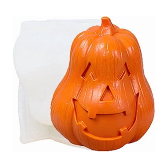 3inch Halloween Pumpkin Silicone Mold, Candle Shaped Casting Model, DIY Craft Tool for Theme Party Wax Resin Making Decoration