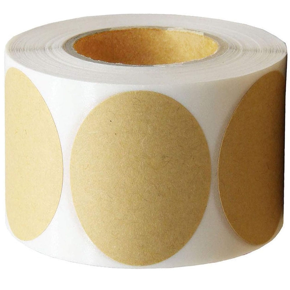 3inch Round Kraft Paper Dots Labels Large Size Natural Brown Self
