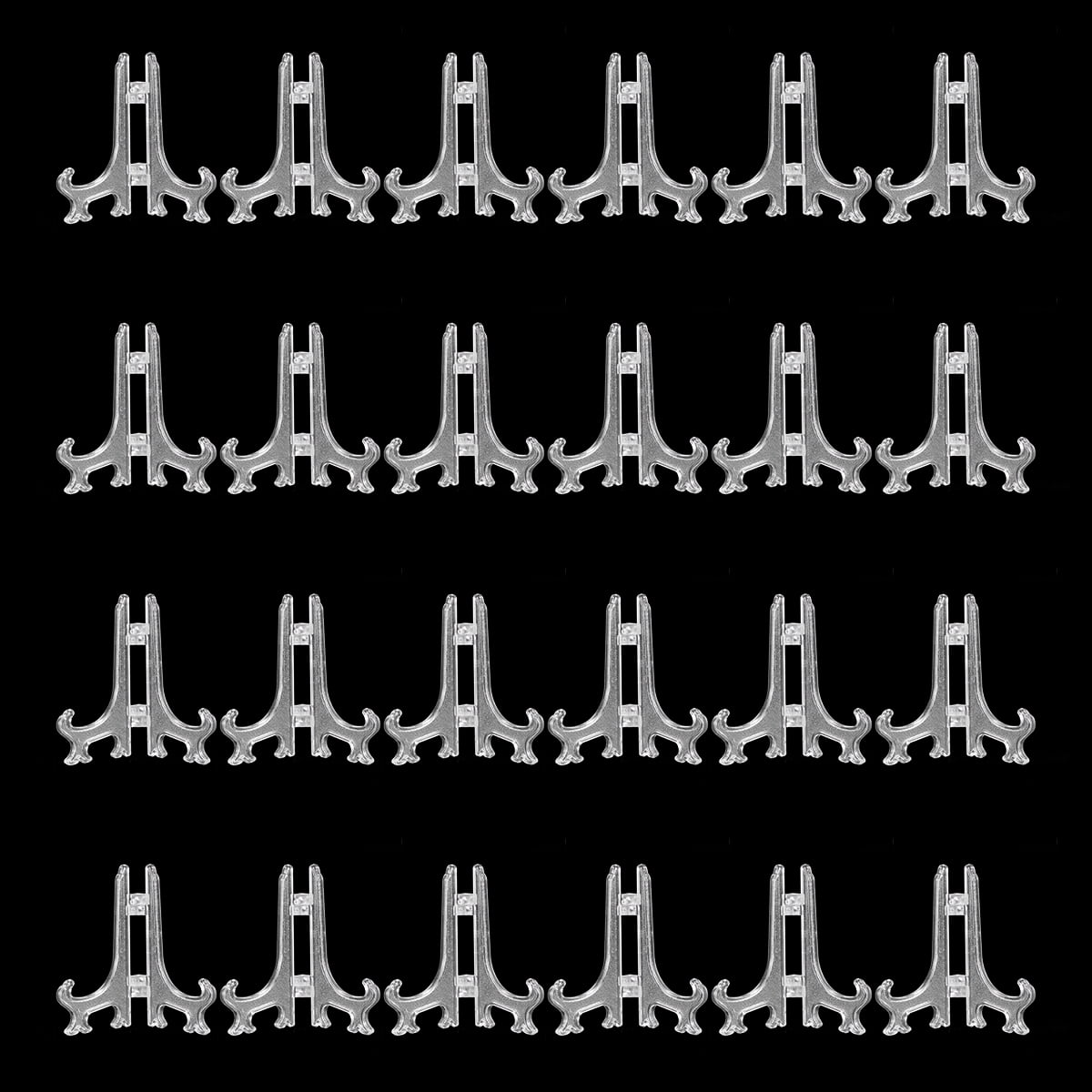 3inch Small Clear Easel Stands Display Table Top Stand Photo Place Card, 24Pack