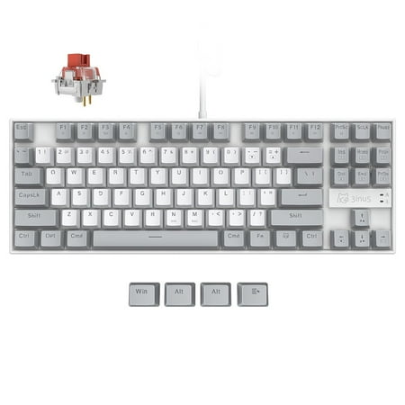 3inus - KEBOHUB EE01 Wired Mechanical Keyboard with 5-in-1 Hub, 87 Keys RGB Backlit, Hot-Swappable Switches for Mac & Windows - Brown Tactile