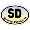 thumbnail image 1 of 3inx2in Blue and Yellow Oval SD Keystone South Dakota Sticker Travel Decal, 1 of 2