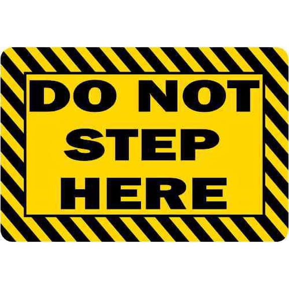 3inx2in Do Not Step Here Sticker Vinyl Caution Sign Decal Safety Stickers