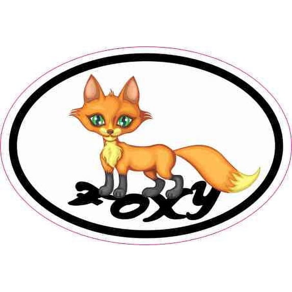 3inx2in Oval Foxy Sticker Vinyl Funny Tumbler Cup Decal Vehicle Stickers