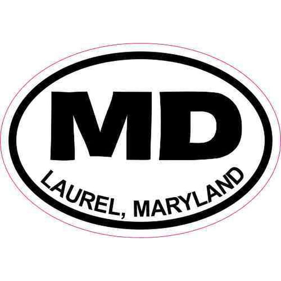 3inx2in Oval MD Laurel Maryland Sticker Travel Luggage Decal Car