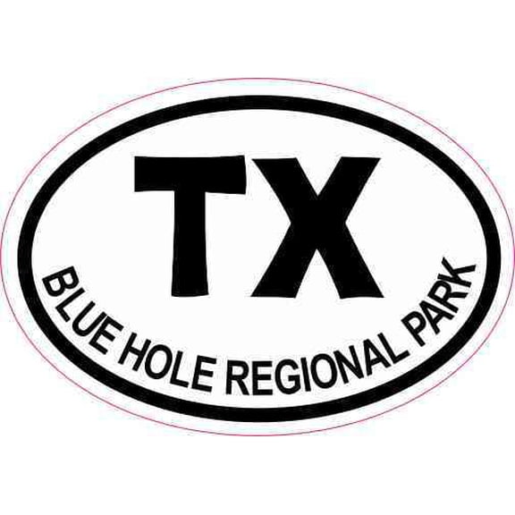 3inx2in Oval TX Blue Hole Regional Park Sticker Luggage Decal Ca