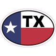 thumbnail image 1 of 3inx2in Oval TX Flag Sticker Vinyl Flags Texan State Flags Bumper Stickers, 1 of 1