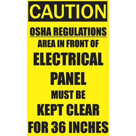 3inx5in Area in Front of Electrical Panel Must Be Kept Clear Sticker Sign