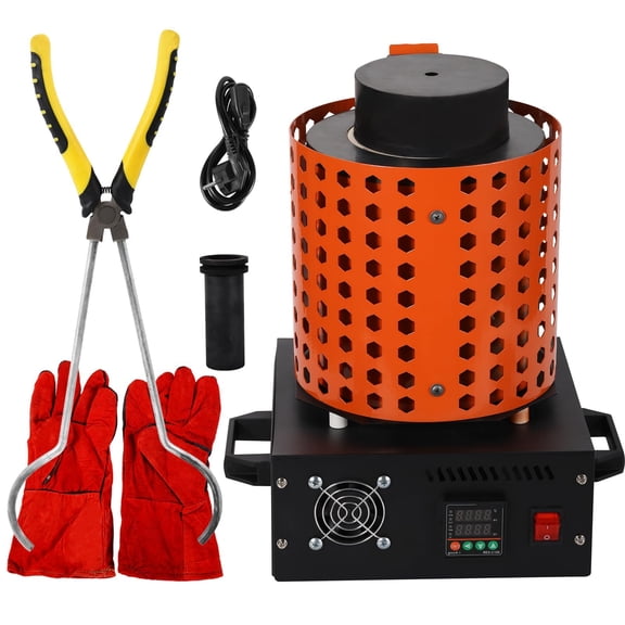 3kg Gold Melting Furnace 1800W | 2102F Electric Furnace | Includes Graphite Crucible | Gold Melting Kit | Suitable for Casting and Refining Jewelry, Gold, Silver, Copper, and Aluminum (110V)