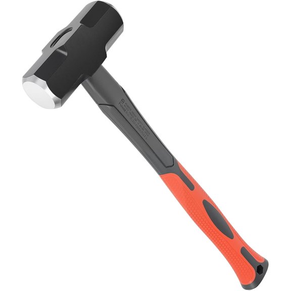 3lb Sledge - Heavy Duty Drilling with Forged Steel Head & Fiberglass Handle, Perfect for Demolition, Construction, and Blacksmithing