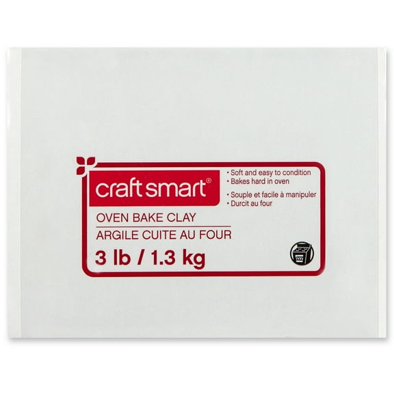 3lbs White Oven-Bake Polymer Clay by Craft Smart - Non-Toxic Modeling Clay for Jewelry - Projects - Sculpting - and Projects - 1 Pack