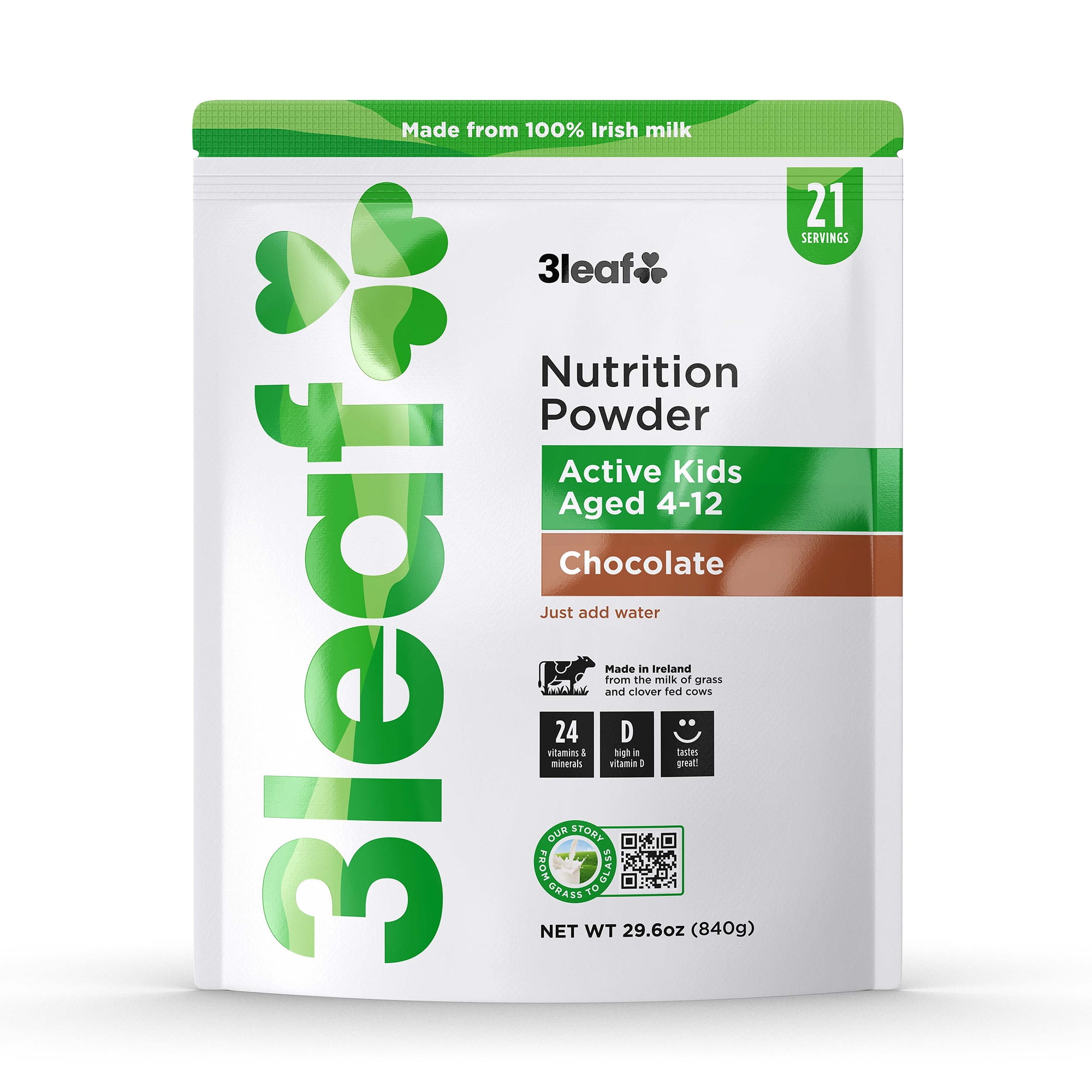 3leaf Kids Nutrition Powder Chocolate Protein Powder Irish Powdered