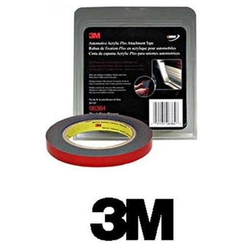 3m 06384 Automotive Acrylic Plus Attachment Tape, Black, 1/2" X 5 Yds.