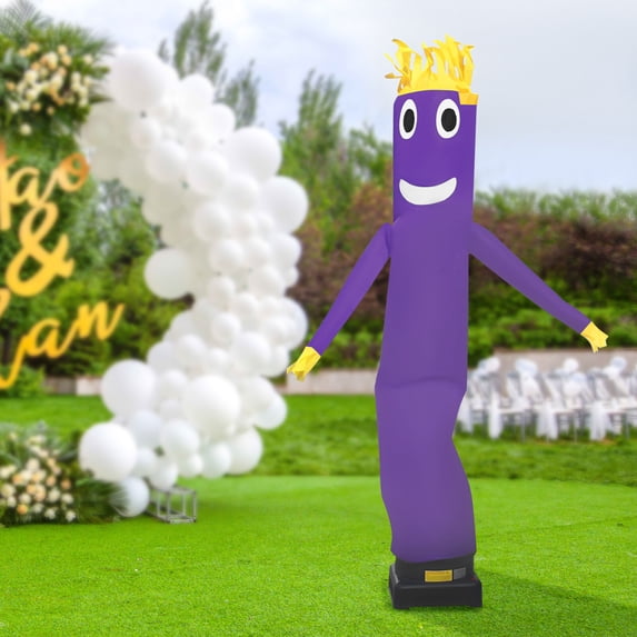 3m/10ft Freestanding Advertising Inflatable Tube Men, Blow Up Giant Waving Arm Guy Fly Human Model(Purple)