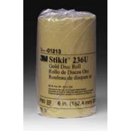 3m 1213 P80 6" Gold Sanding Disc Roll Disc 75 Per Roll
