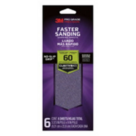 3m 127060tri-6 3-2/3" X 9" Pro Grade Precision 60 Grit Faster Sanding Sanding Sheets 6 Count