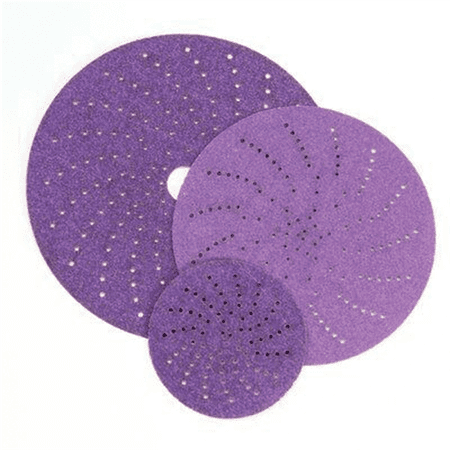 3M Cubitron II 31377 737U Series Multi-Hole Clean Sanding Abrasive Disc, 8 in Dia, 180+ Grit, Hook and Loop, Purple