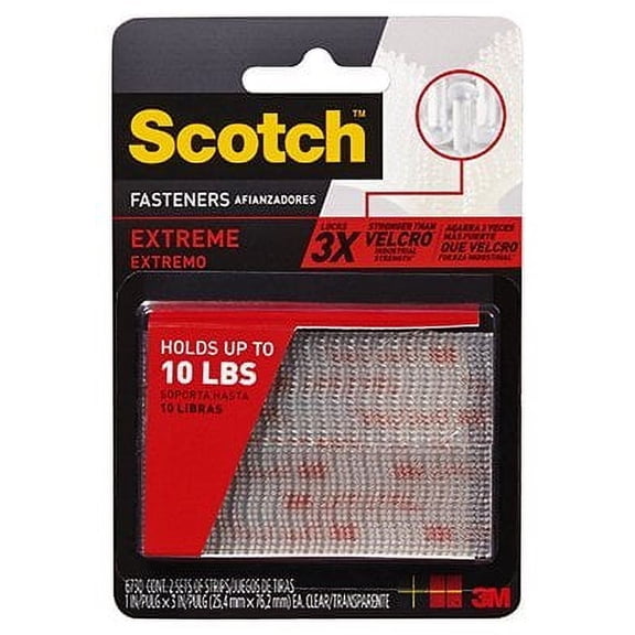 3m 3m Lock 1" X 3" Clear Carded 2 / Pack