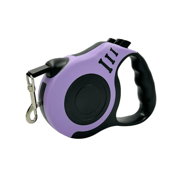3m 5m Dog Leash for Small Dogs Cat Automatic Retractable Durable Nylon Lead Puppy Outdoor Travel Walking Hiking Traction Rope (Purple and Black,5M)