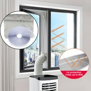 3m AC Window Seal, PAKASEPT Portable Universal Window Kit for Casement Window/Floor/Sliding Window Air Conditioner, Hot Air Stop Air Exchange Guards with Zip and Adhesive Fastener