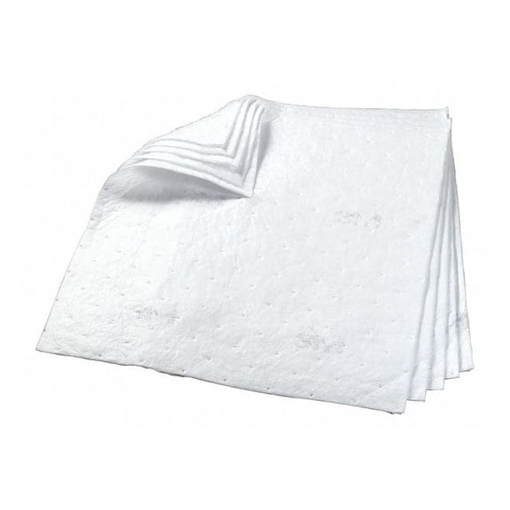 3m Sorbent Pad, 75 gal, 34 in x 38 in, Oil, White, 50 PK HP-157