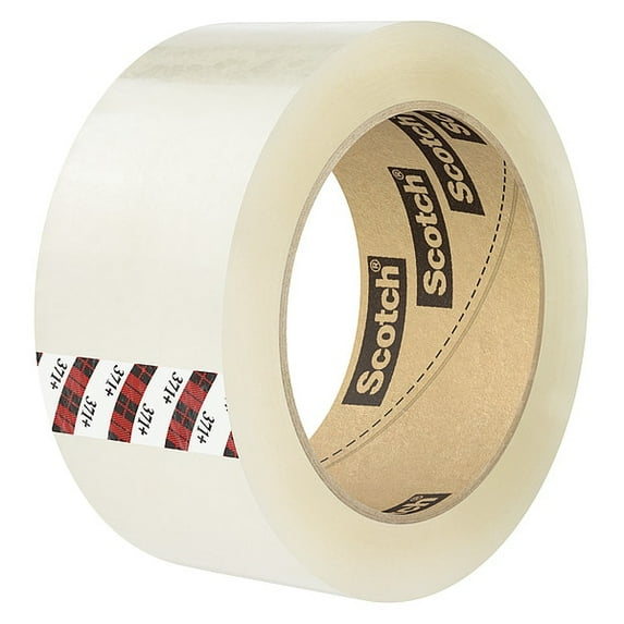 Scotch Carton Sealing Tape, 2.1 mil, Clear, PK6 371+