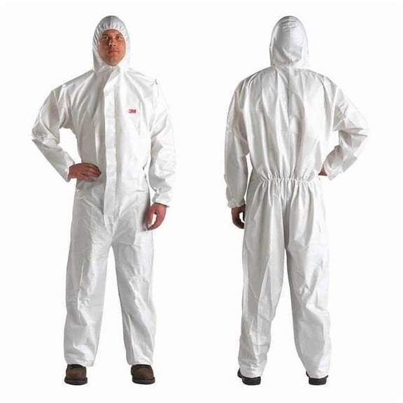 3m Hooded Disposable Coveralls, 2XL, White, Microporous Laminate 4510-XXL