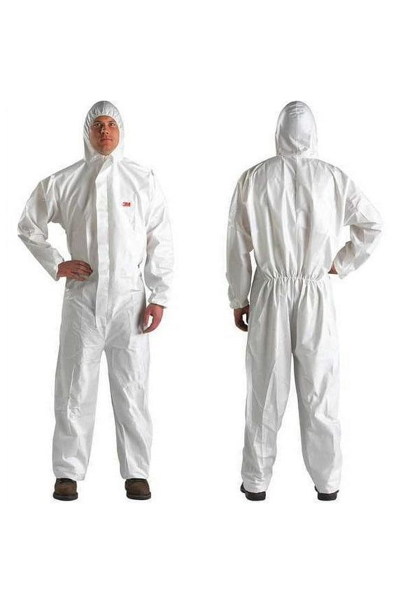 Hooded Disposable Coveralls, M, White, Microporous Laminate 4510-M